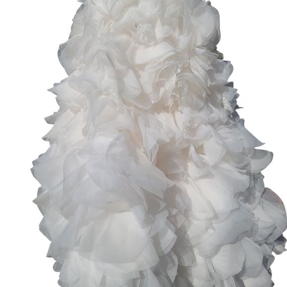 White by Vera Wang Georgette Mermaid Wedding Dress Size 4 NWT - Picture 8 of 12